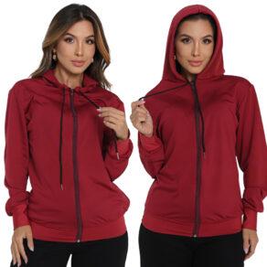 Blusa de Frio Feminina Moleton Inverno Quentinho Confortável Ziper Capuz