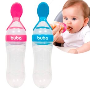 Colher Dosadora em Silicone Com Tampa Protetora Bebe Buba