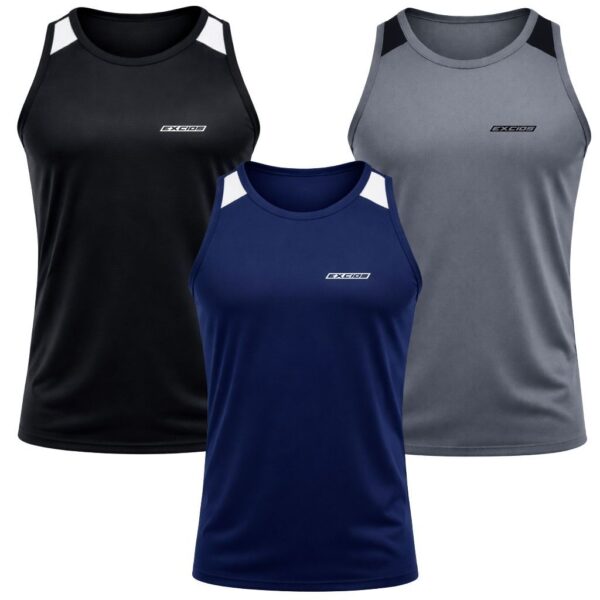 Kit 3 Regatas Masculinas Dry Fit Academia Treino Fitness Corrida Musculação Leve Conforto Dia a Dia