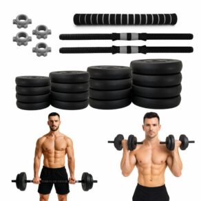 Conjunto De Halter Kit Peso Emborrachado 30kg Musculação