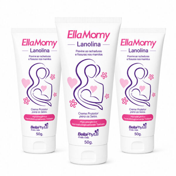 Kit 3x Ellamamy Lanolina BellaPhytus 50g Amamentar Hidratação Gravida Seios Bebe Fissuras Gravida