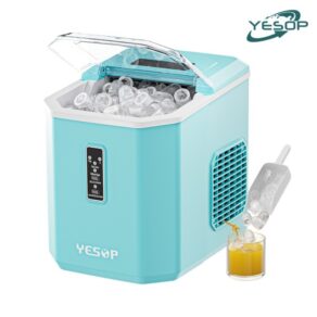 YESOP Máquina De Gelo Portátil Azul Tifany 12kg/dia 120V Produção Rápida Turbo Ice Para Casa E Bar