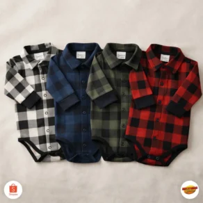 Body Camisa Flanelado Xadrez P M G 0-9 Meses Festa Junina Country Rodeio Menino Mesversario Bebê