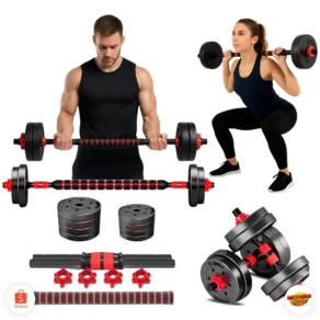 Kit De Halteres E Anilhas Ajustáveis Ajustáveis Academia 10/15/20kg Preto