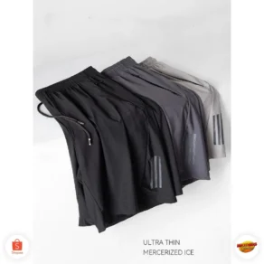 KIT 2 BERMUDA Shorts de Seda Elástico Secagem Rápida Masculino Verão Shorts de Natação