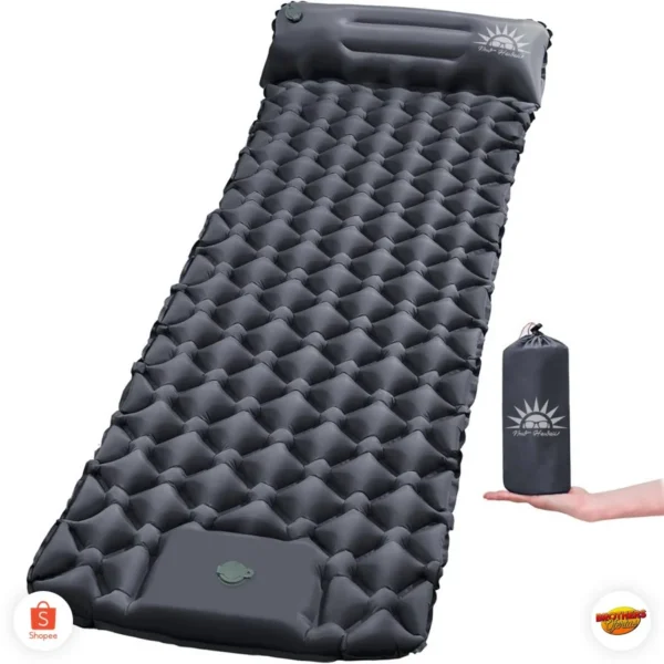 Colchão Inflável Camping 190cm Com Travesseiro Almofada De Viagem,Bomba Embutida NEW HAWAII