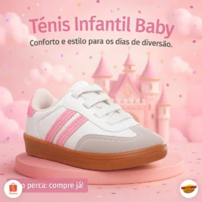 Tênis Baby Menina Rosa Casual Leve – Conforto e Estilo Para os Dias da Sua Princesa - Compre já!