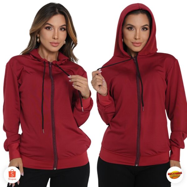 Blusa de Frio Feminina Moleton Inverno Quentinho Confortável Ziper Capuz