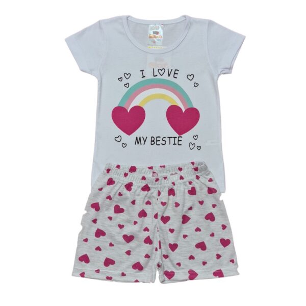 Pijama Feminino Infantil de verão100% algodão, Tam 1 ao 8 anos.