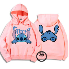Moletom Lilo Stitch Adulto e Infantil Kids Unissex Com Capuz Canguru Estampado Frente e Costas Blusa