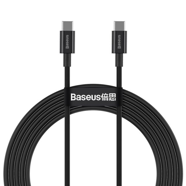 Cabo USBC para USBC Baseus Superior Series 100W 2m para Samsung S24 Android