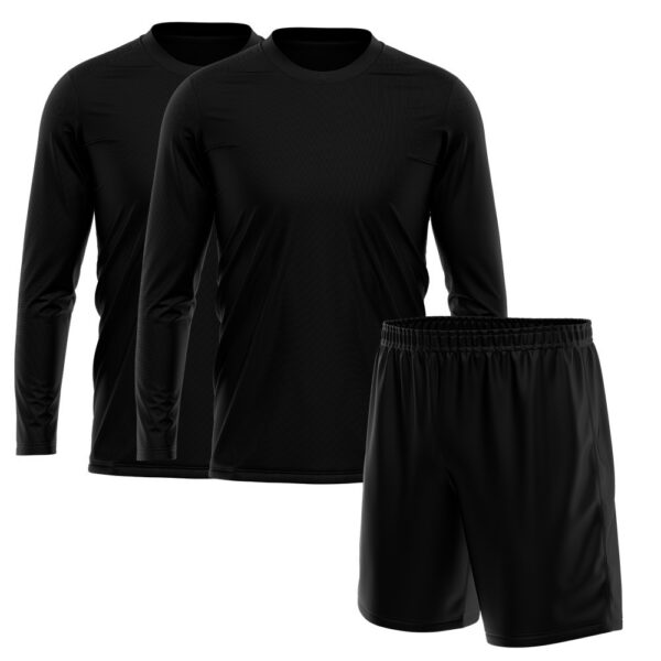 Kit Short Preto + 2 Camisetas Masculina Manga Longa Treino