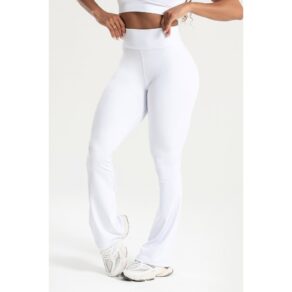 Legging Flare Feminina Fitness Básico Poliamida Branca