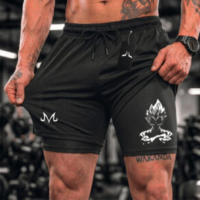 Bermuda Compressão Duplo Masculina 2 Em 1 Short Academia VEGETA