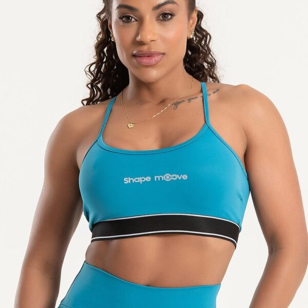 Top Feminino Fitness Elástico Poliamida Atlantis