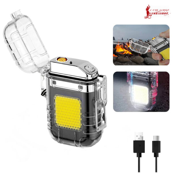 Isqueiro Elétrico a LED Carregamento USB Portátil Leve Seguro Anti Queimadura Design Confortável