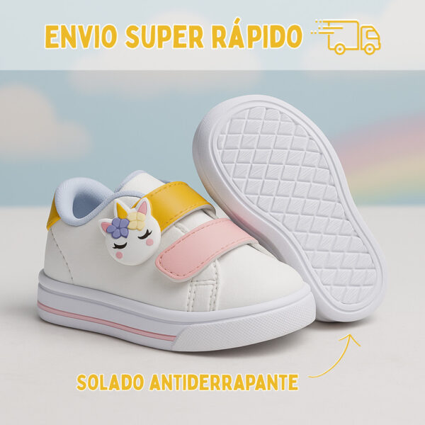 Tênis Infantil Feminino Unicórnio Velcro Confortável Antiderrapante Original 20 ao 27 Envio Imediato