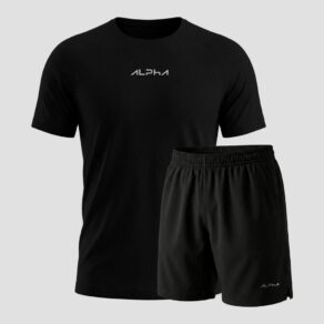 Kit Bermuda+Camiseta New Fluid Dry Fitness Academia Alpha Co