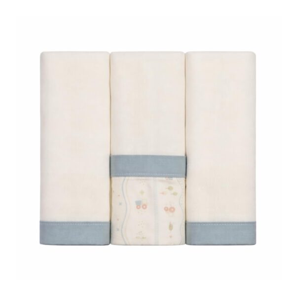 Fralda com Bainha Papi Encantos 70 cm x 68 cm - Contém 3 Unidades, Tratorzinho