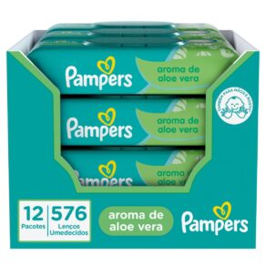 Lenços Umedecidos Pampers Aroma de Aloe Vera, 576 Unidades