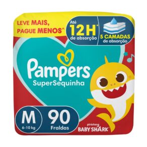 Fralda Pampers Supersequinha Tamanho M 90 Unidades