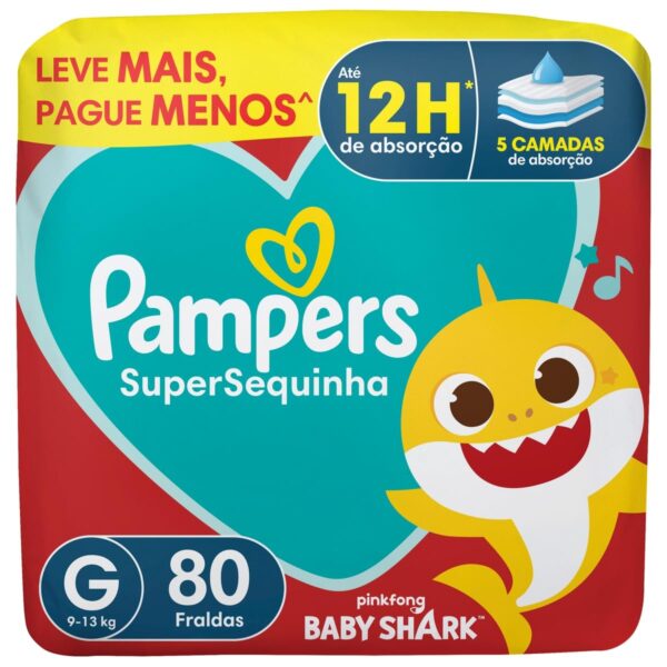 Fralda Pampers Supersequinha Tamanho G 80 Unidades
