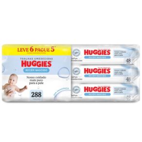 Lenços Umedecidos Huggies Recém-Nascido Sem Fragrância 6x48U