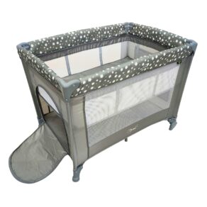 Berço Portátil Infantil Cercado Desmontável Lune Maxi Baby (Cinza)