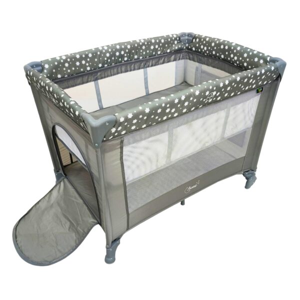 Berço Portátil Infantil Cercado Desmontável Lune Maxi Baby (Cinza)