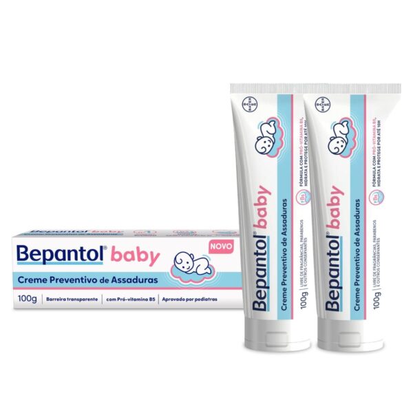 Kit 2 Cremes Pomadas de Assaduras Vit B5 com 100g cada, Total 200g - Bepantol Baby