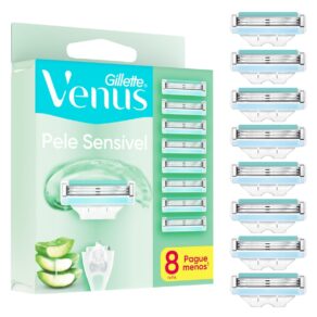 Gillette Venus Pele Sensível Carga para Aparelho de Depilar, 8 Unidades