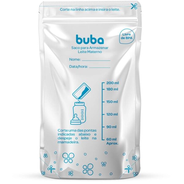 Saco Para Armazenar Leite Materno, Buba, Branco