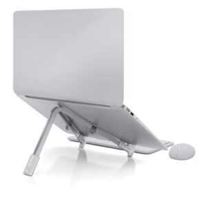 Suporte para Notebook OCTOO LiteStand Note, Dobrável, Portátil e Pronto para Usar, Compatível com Notebooks de até 15,6" - Ice Silver