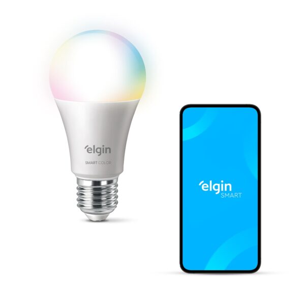 Lâmpada Inteligente Mais Potente 15W Smart Color RGB Wi-Fi Elgin compatível com Alexa e Google Home