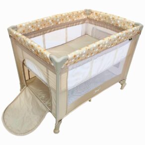 Berço Portátil Infantil Cercado Desmontável Lune Maxi Baby (Bege)