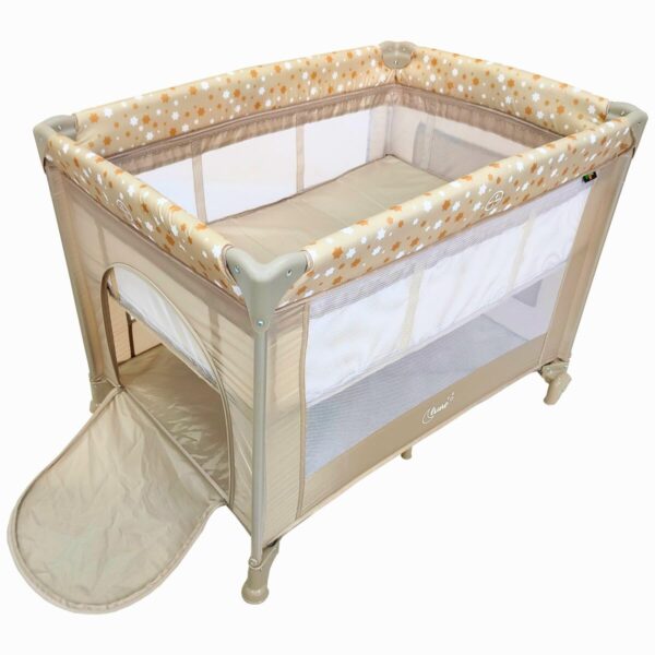 Berço Portátil Infantil Cercado Desmontável Lune Maxi Baby (Bege)