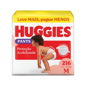 Huggies Fralda Pants Descartável Proteção Acolchoada M - 216 fraldas