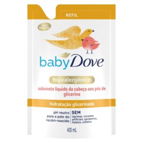 Dove Baby Sabonete Líquido Hidratação Glicerinada da Cabeça aos Pés 400ml Refil