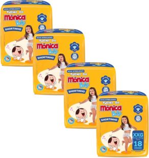 Fralda Turma da Mônica Baby Shortinho Jumbo XXG 72 Unidades