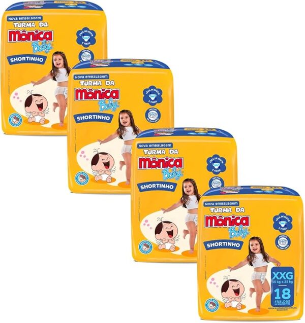 Fralda Turma da Mônica Baby Shortinho Jumbo XXG 72 Unidades