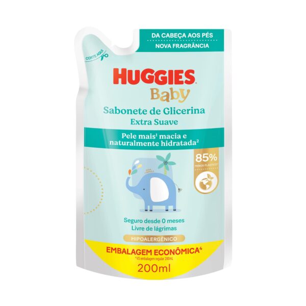 Sabonete Líquido Glicerina Huggies Extra Suave Refil 200 ml