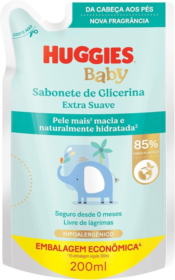 Sabonete Líquido Glicerina Huggies Extra Suave Refil 200 ml