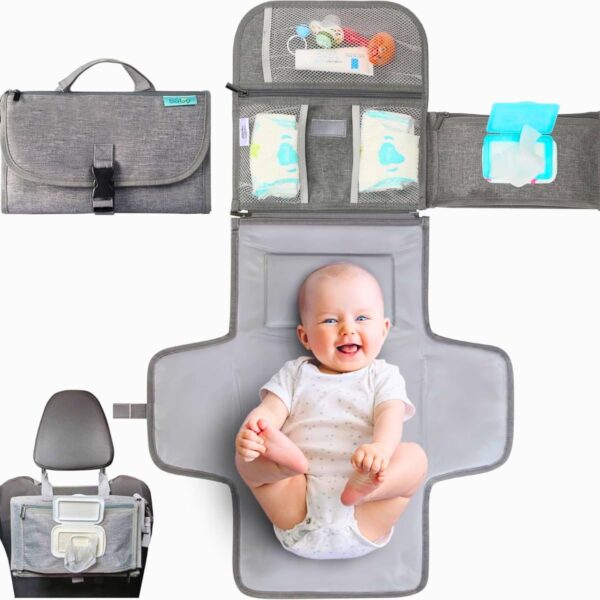Bolsa Maternidade Trocador de Fraldas Portátil Impermeável com Porta Lenços e Bolsos Organizadores Dobrável Premium