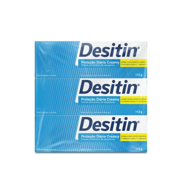 Desitin Creme Preventivo De Assaduras Proteção Diária Creamy, Kit com 3 Unidades de 113g