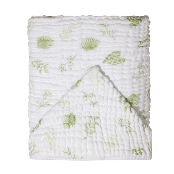 Toalha de Banho Soft Bamboo Mami com Capuz Estampada 1,15M X 85Cm, Folhagem Verde