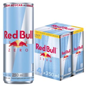 Red Bull Energético, Zero, Sem Açúcar, 250ml, 4 latas