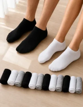 Kit 12 Pares Meia Soquete Cano Curto Algodão Anti Chulé