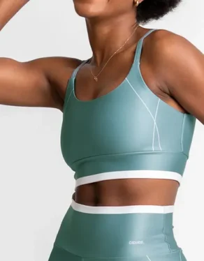 Top Alcinha Academia Feminino Fitness Alta Sustentação Verde Liso P