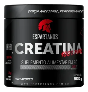 Creatina Monohidratada 500G Suplemento em Pó 100% Pura Espartanos