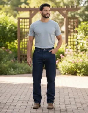 Calça Jeans Masculina Tradicional Reta Reforçada
